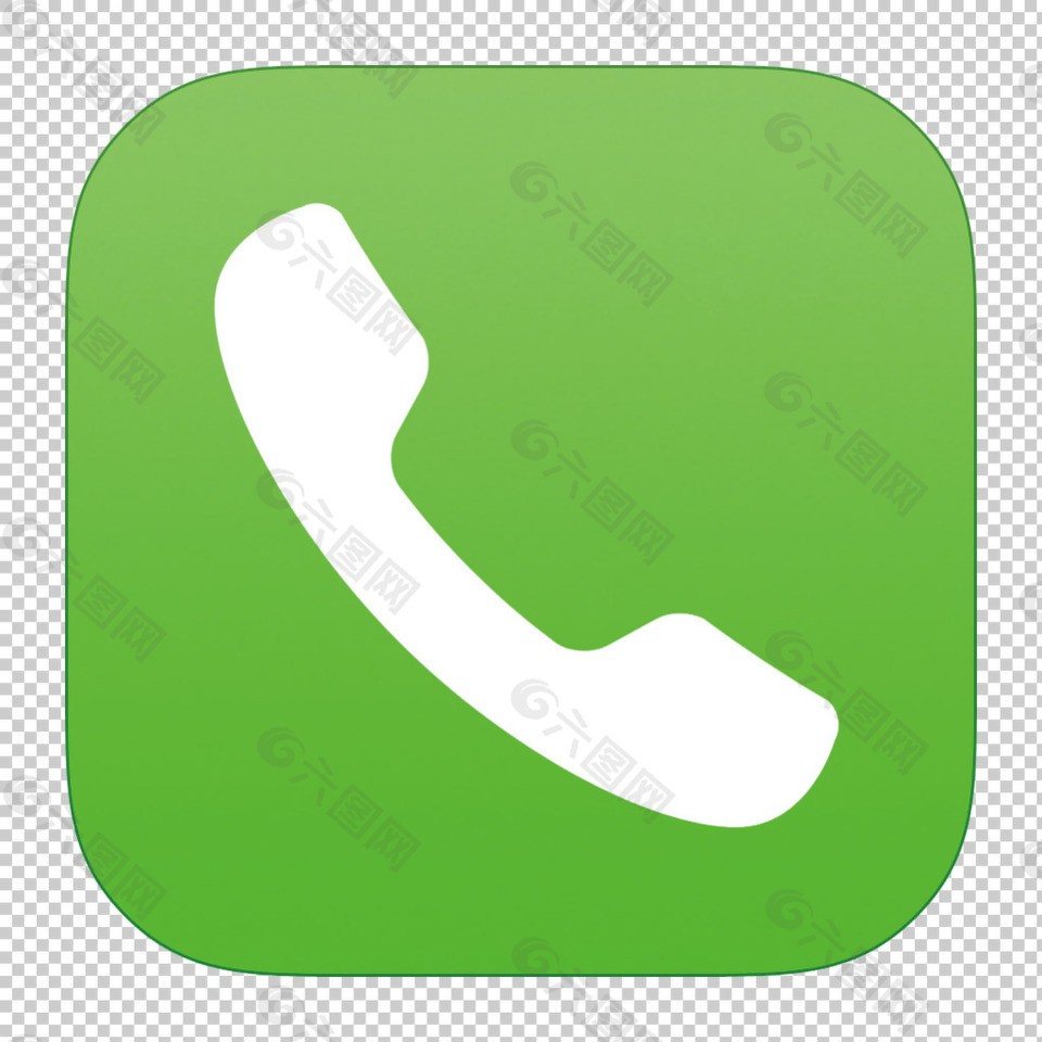 绿色圆角方形电话图标免抠png透明素材设计元素素材免费下载 图片编号 六图网