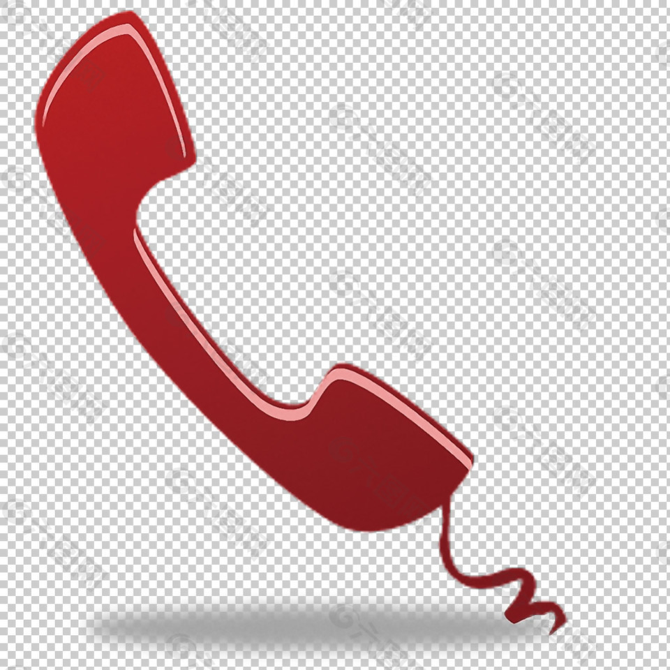 红色电话图标免抠png透明图层素材