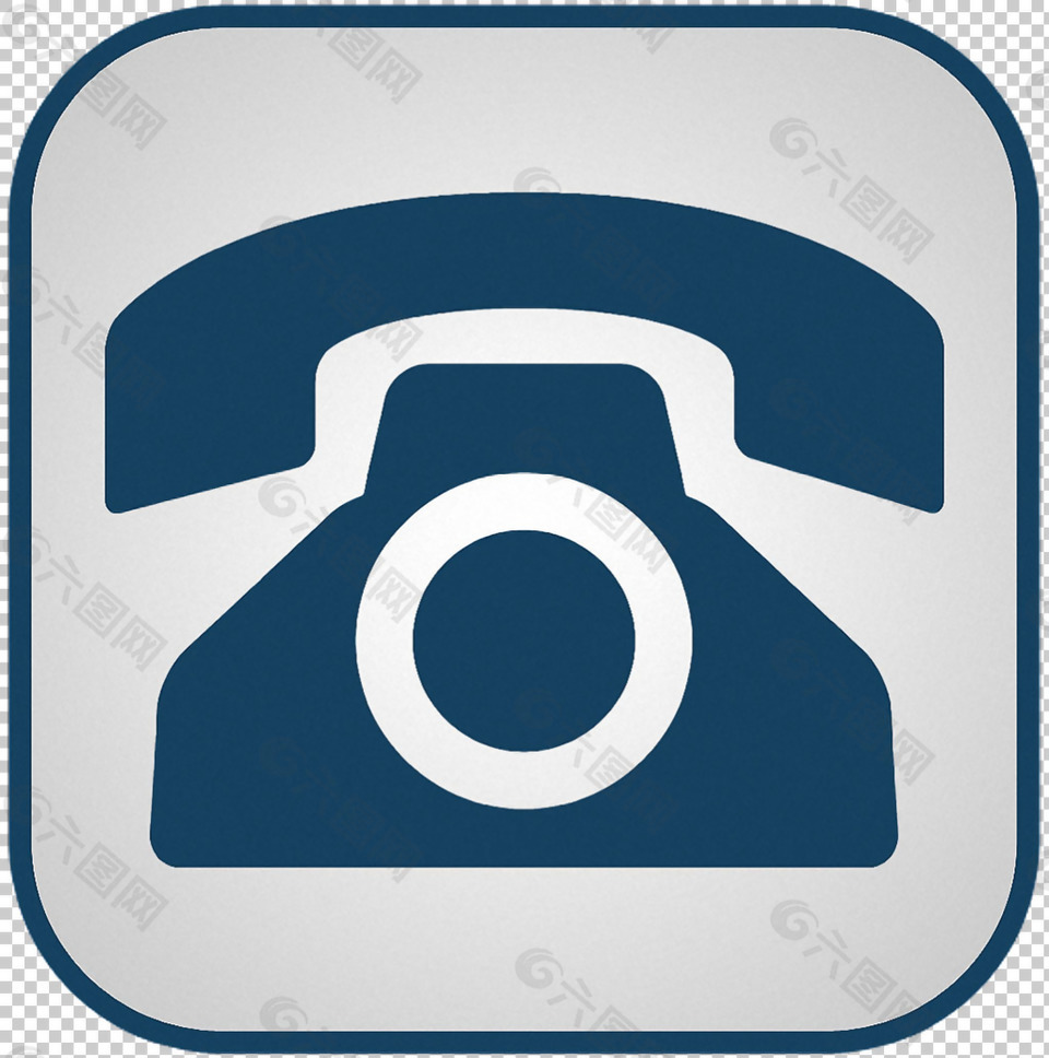 蓝色老电话图标免抠png透明图层素材