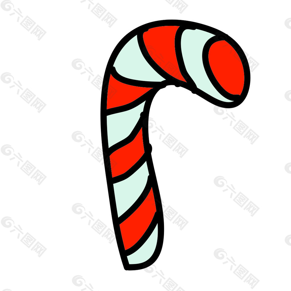 网页圣诞节拐杖icon图标设计