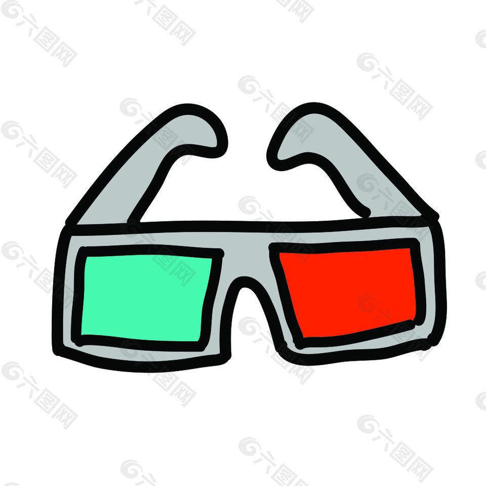 网页UI3d眼镜icon图标