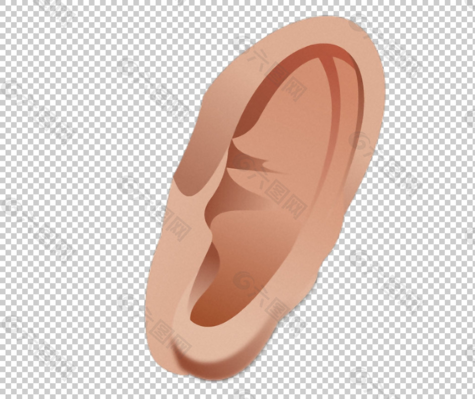 手绘人耳朵免抠png透明图层素材