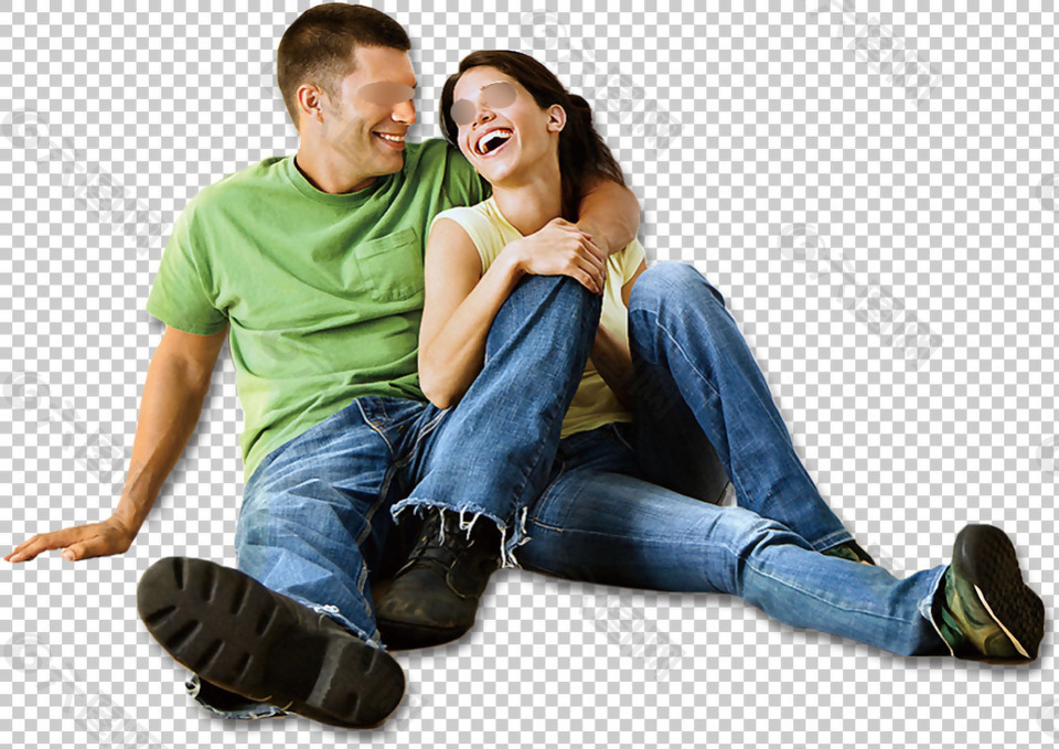 幸福微笑的夫妻免抠png透明图层素材