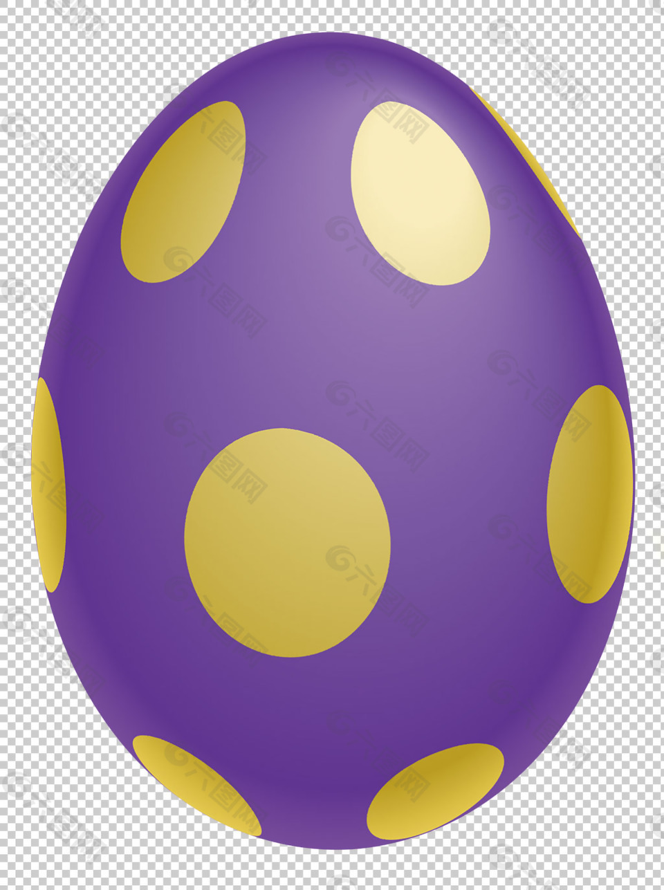 紫色黄点彩蛋免抠png透明图层素材