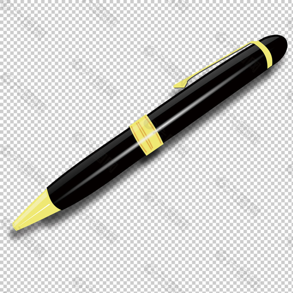 漂亮黑色钢笔免抠png透明图层素材