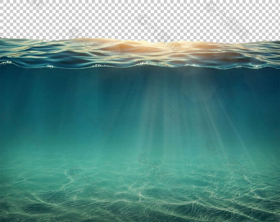 美丽的大海海底免抠png透明图层素材