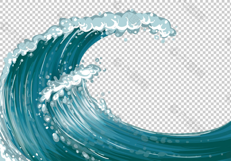 卷起来的海浪免抠png透明图层素材