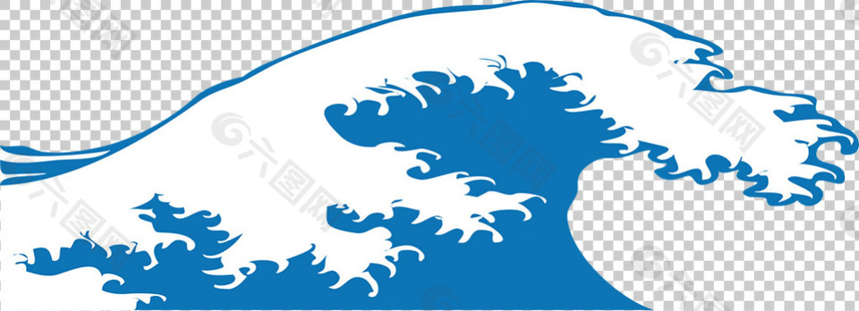 日本浮世绘海浪免抠png透明图层素材
