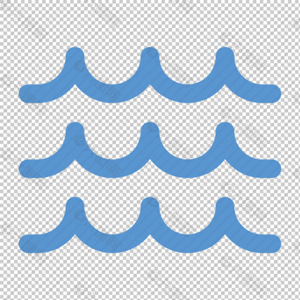 蓝色洪水标志免抠png透明图层素材