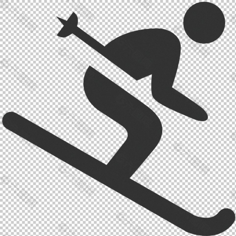 滑雪标志简笔画图片