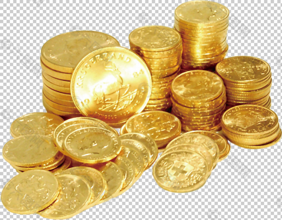 一堆黄色金币免抠png透明图层素材