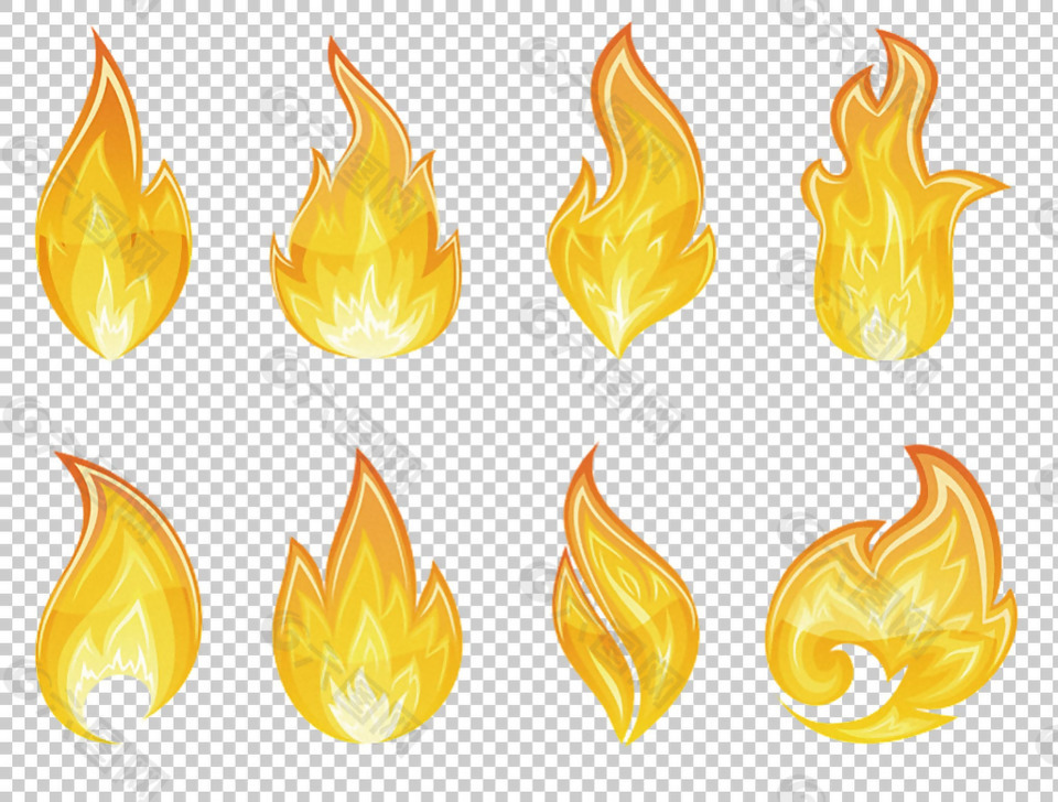 各种形状火焰免抠png透明图层素材
