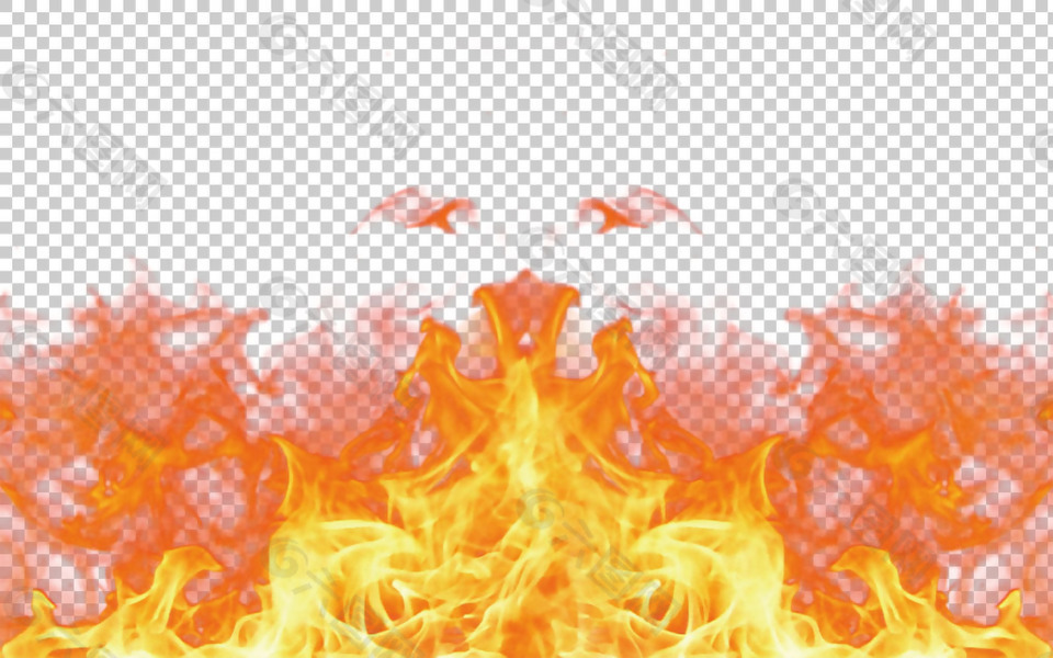 橙黄色火焰装饰图免抠png透明图层素材