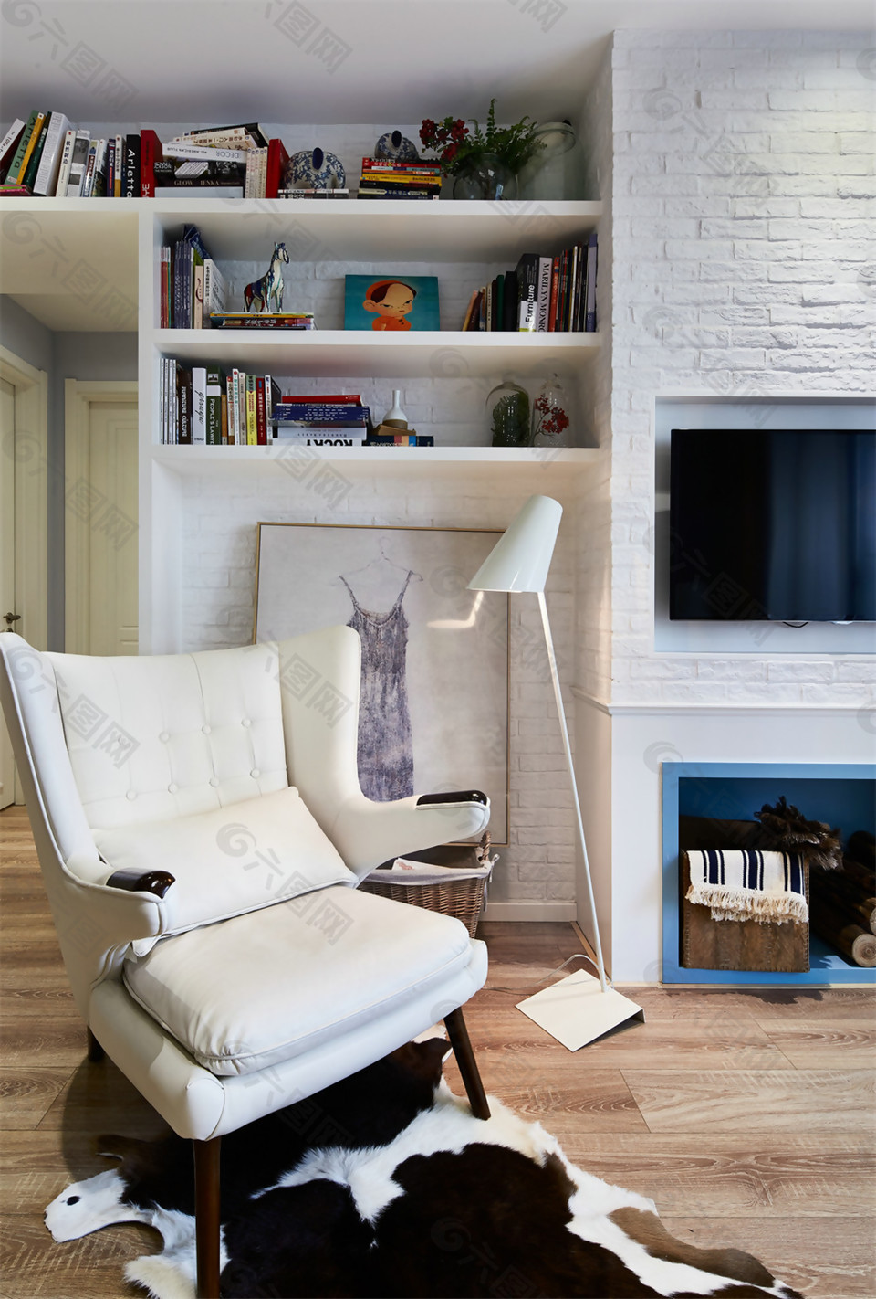 现代复古室内背景墙