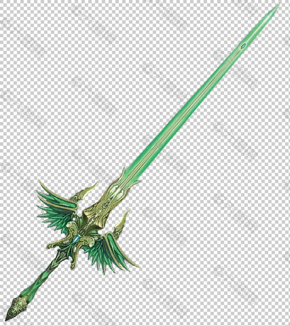 绿色魔剑免抠png透明图层素材