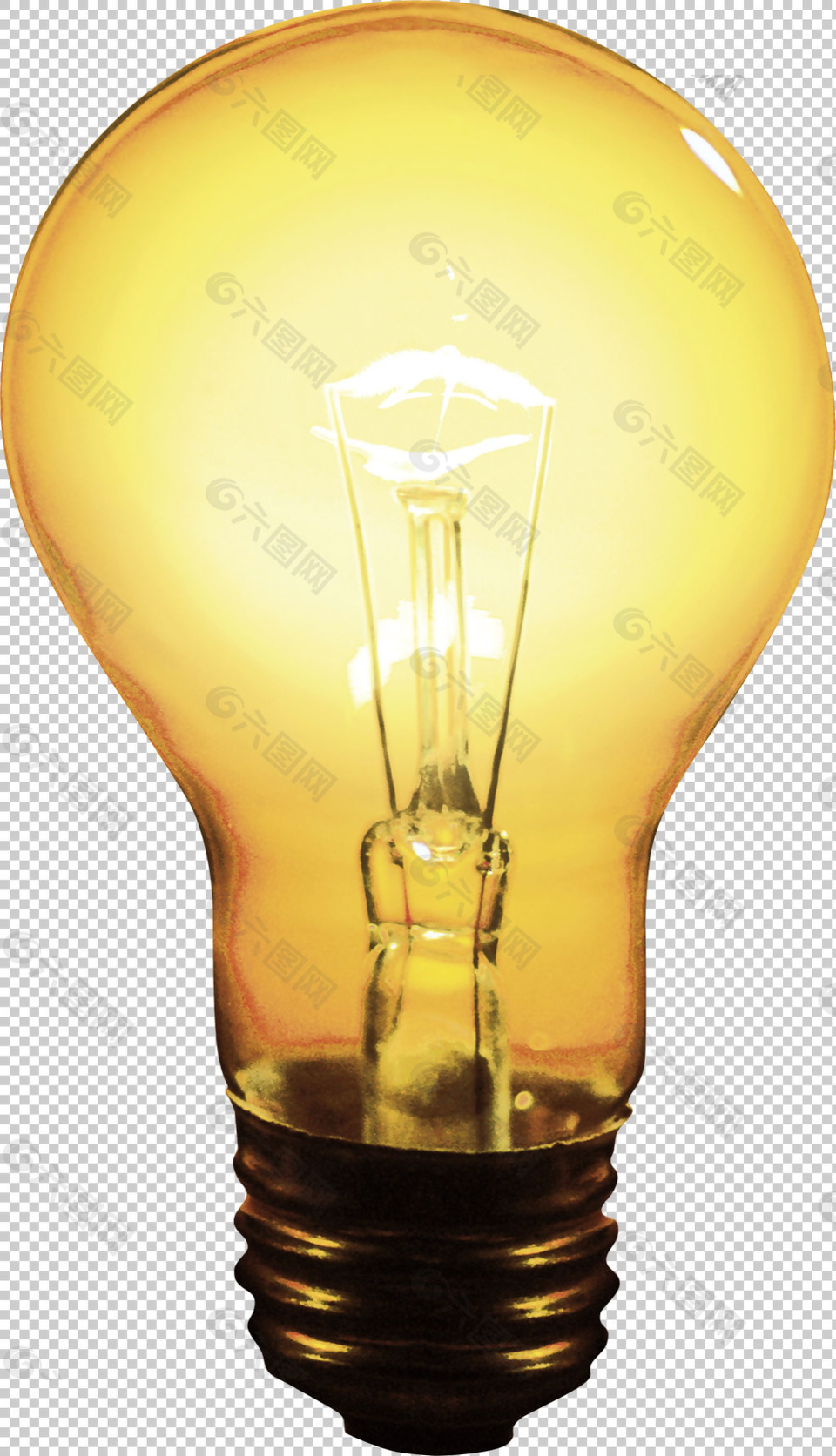 黄色白炽灯免抠png透明图层素材