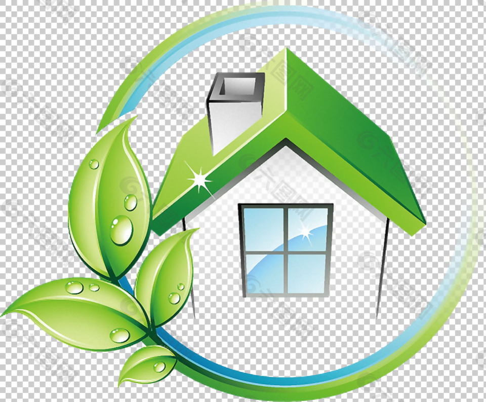 节能环保房屋免抠png透明图层素材