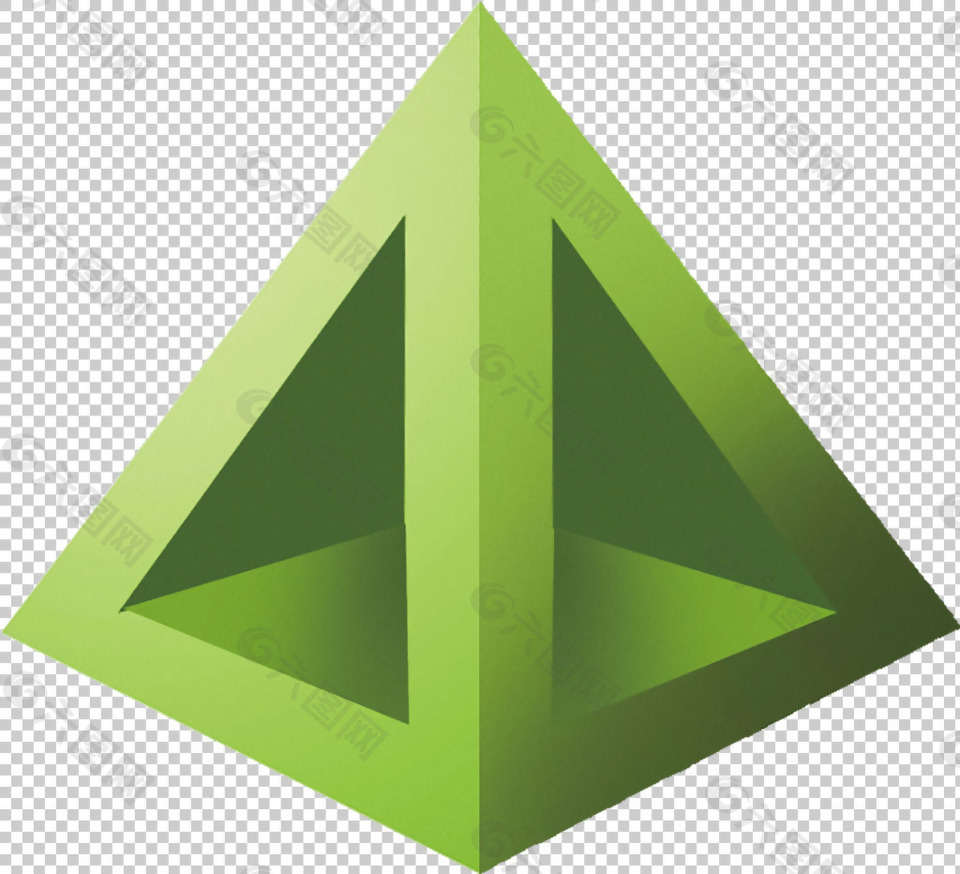 绿色手绘金字塔免抠png透明图层素材