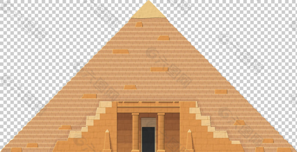 黄色埃及金字塔免抠png透明图层素材