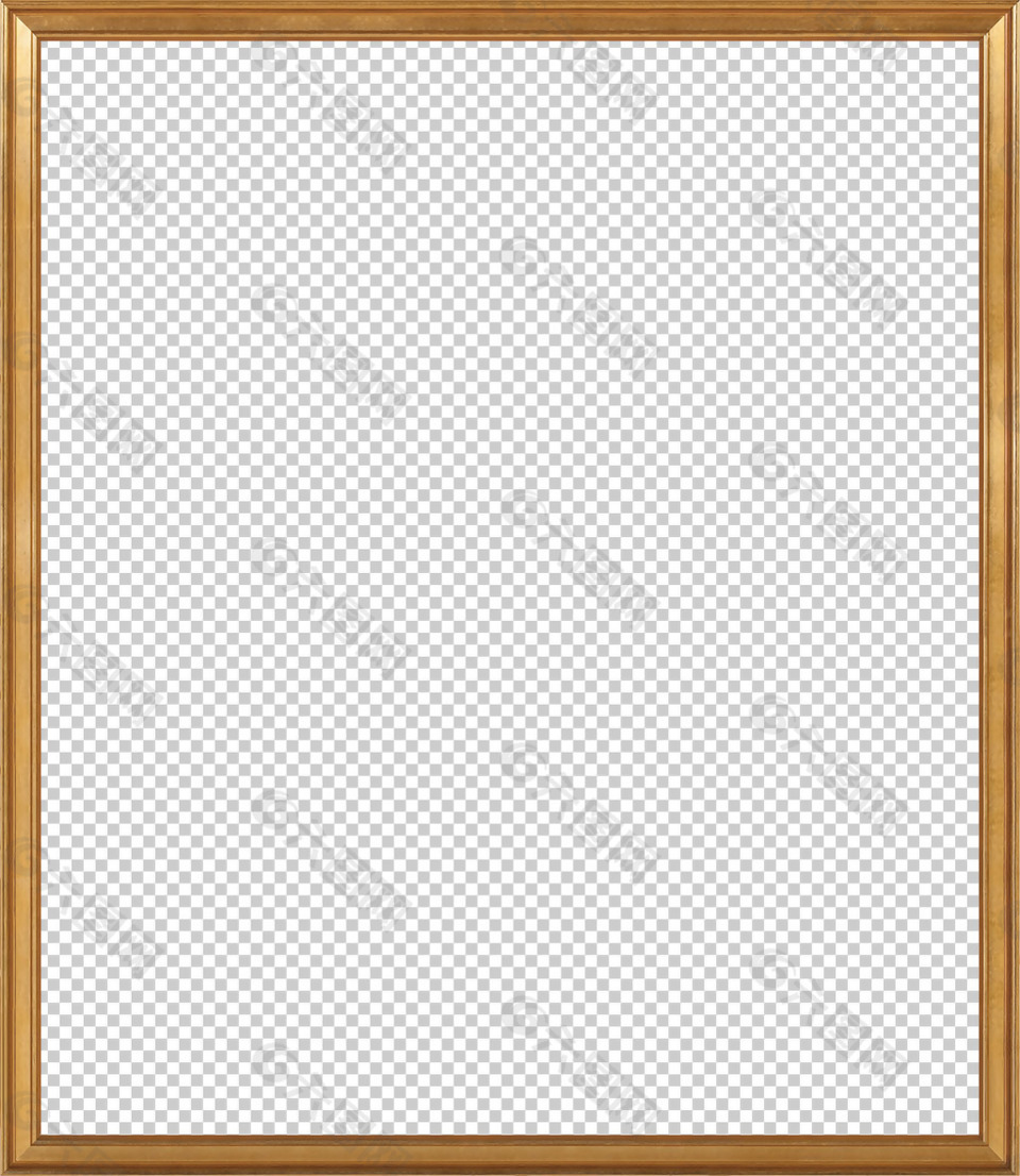 金色简约相框免抠png透明图层素材设计元素素材免费下载(图片编号:895