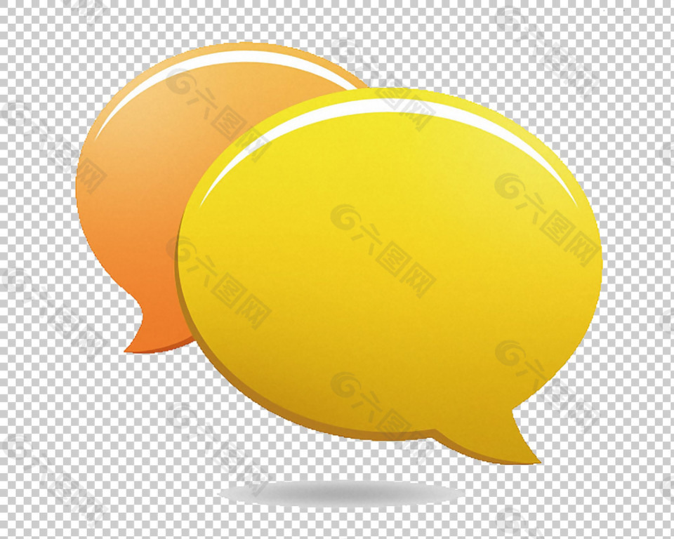 黄色聊天对话图标免抠png透明图层素材