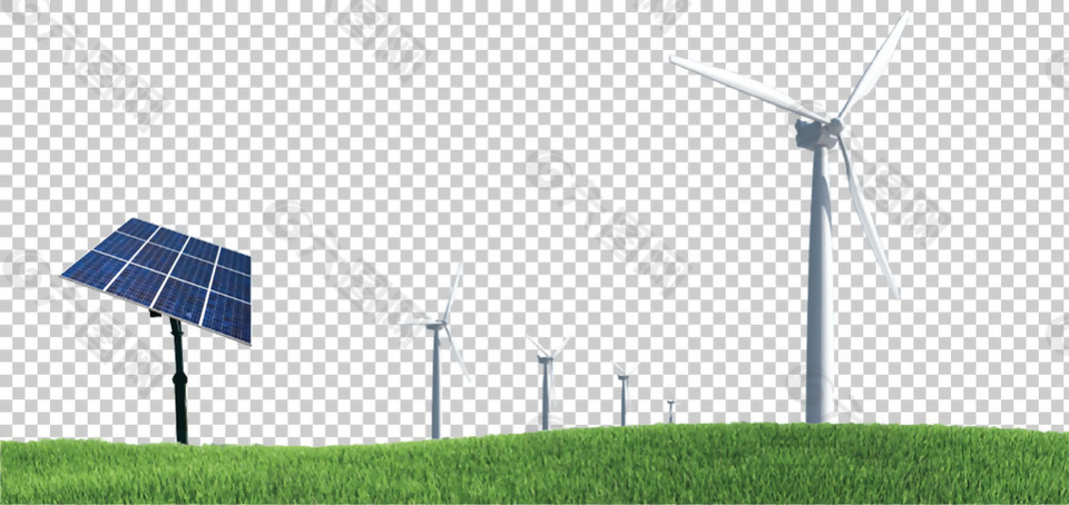 绿色风能太阳能免抠png透明图层素材