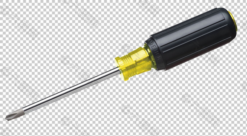 黑色把手梅花螺丝刀免抠png透明图层素材