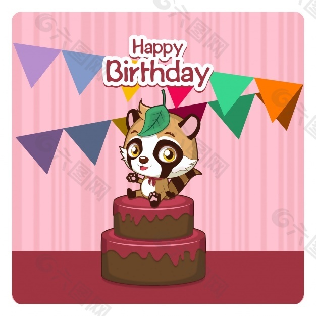 生日卡动物蛋糕