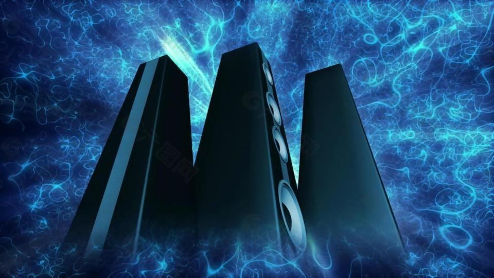 震撼动感立体音响转动播放