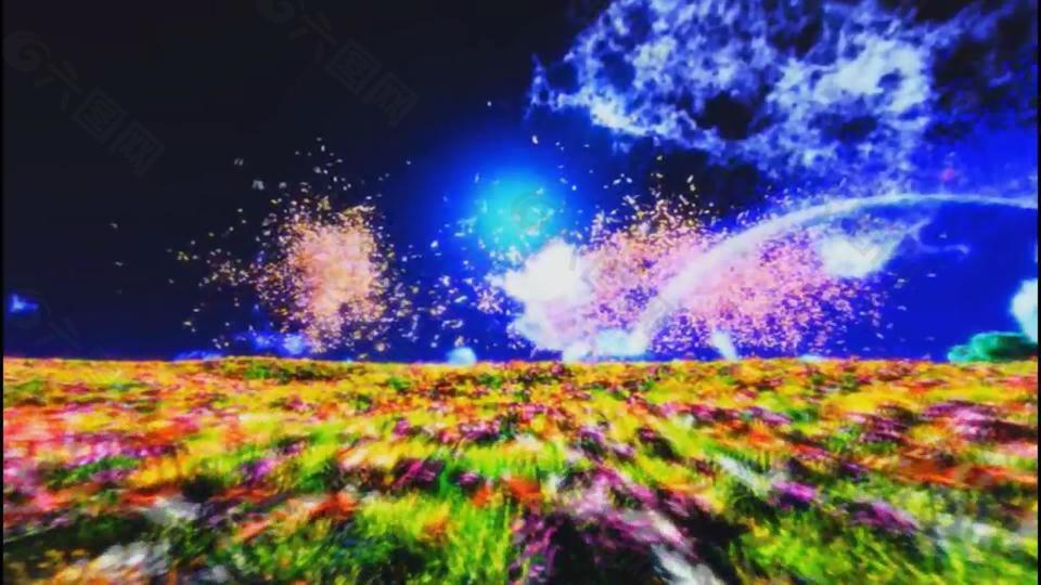天马行空梦幻动画高清大屏幕背景视频素材
