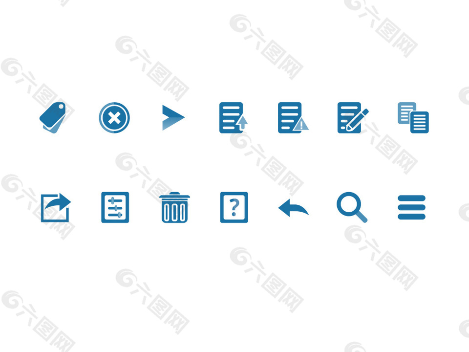 宝蓝色网页UI图标设计