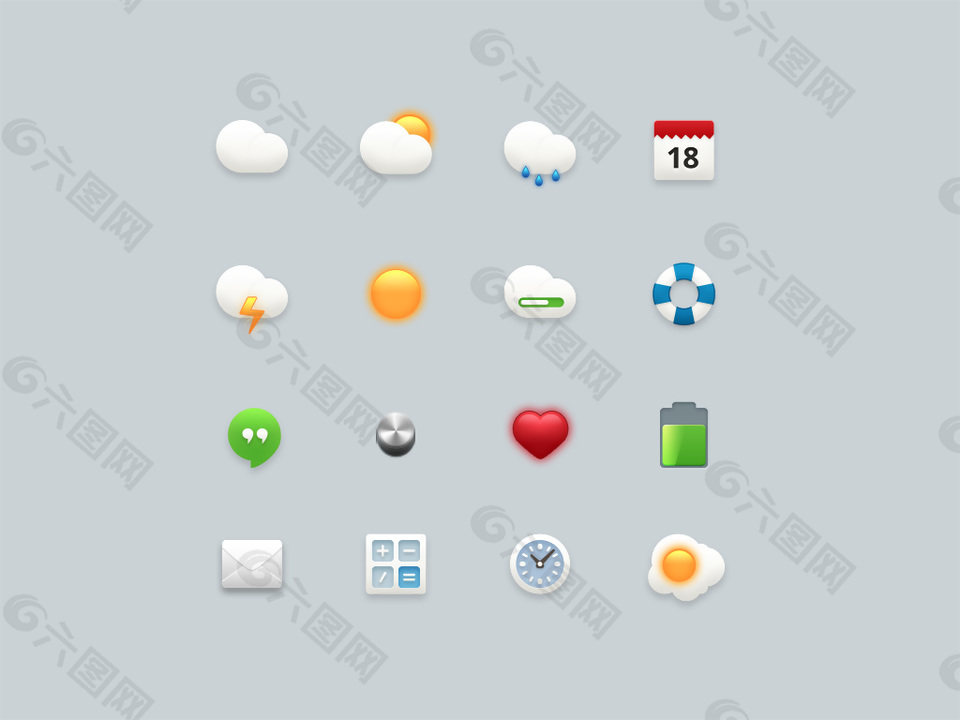 网页天气控件计算器收藏图标icon