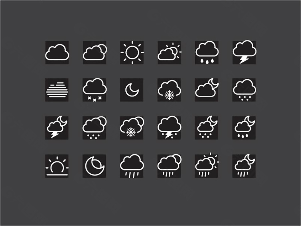 24个天气控件icon图标