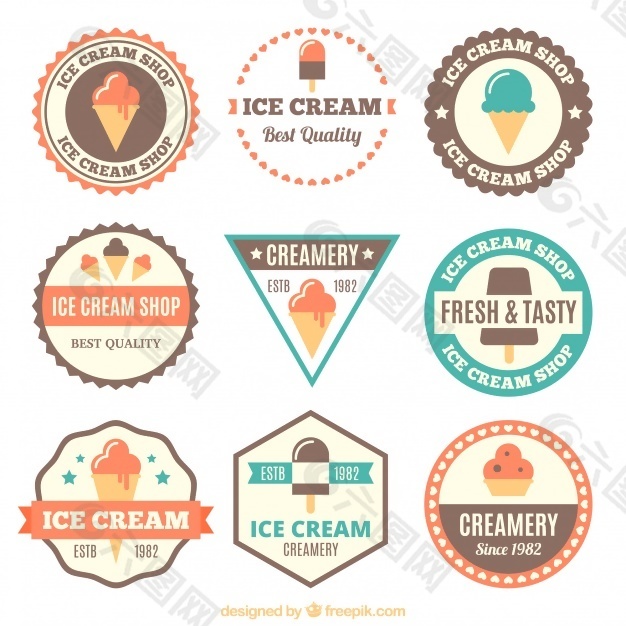 复古冰淇淋贴纸系列