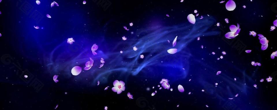 婚礼梦幻浪漫唯美花瓣舞台晚会动态背景