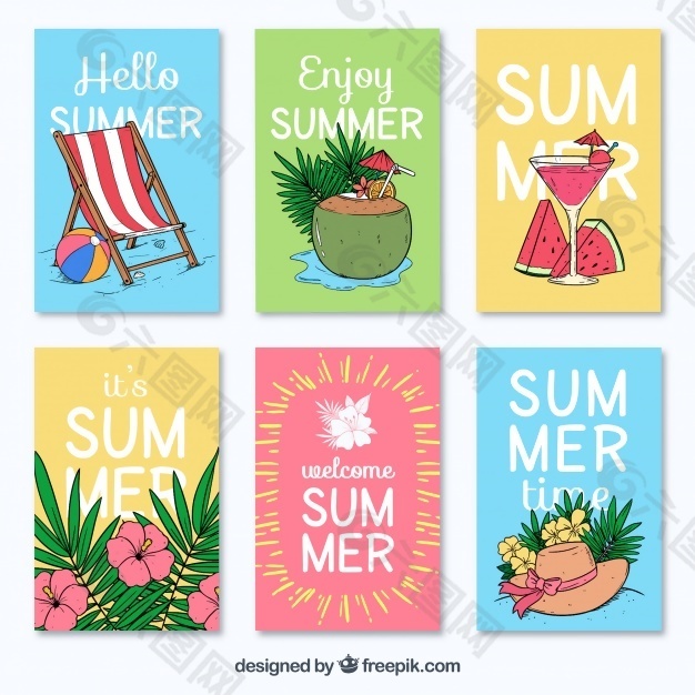 夏季手绘卡片的种类