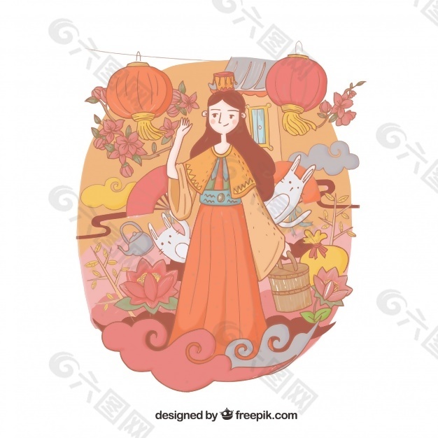 美好的插图，中秋节