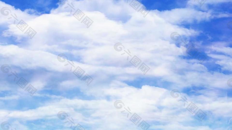 蓝天白云美丽天空风景视频素材