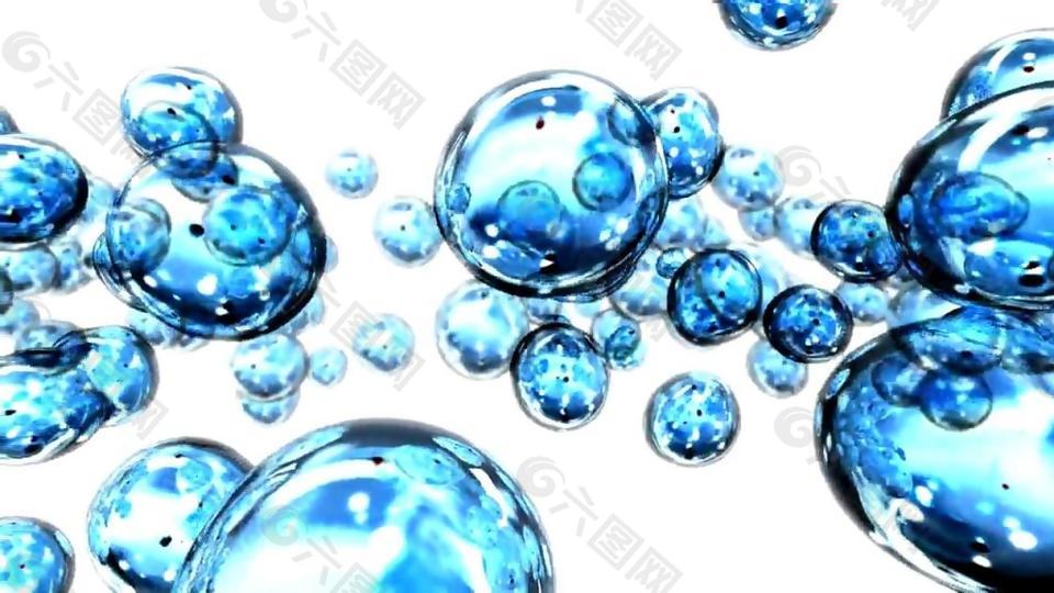 蓝色立体水泡运动视频素材