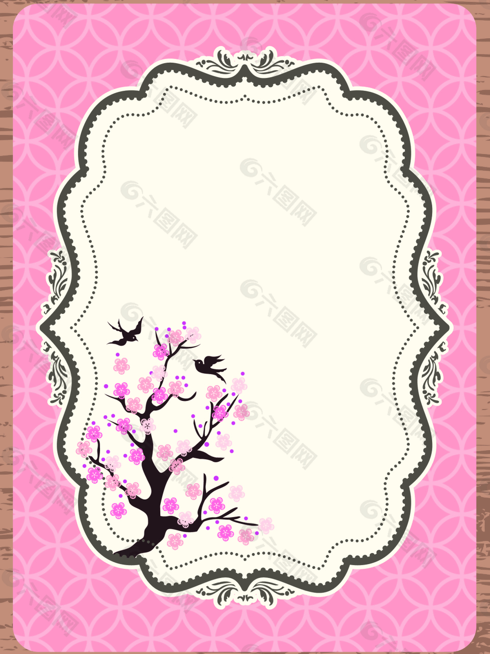 粉色婚礼卡片设计矢量背景