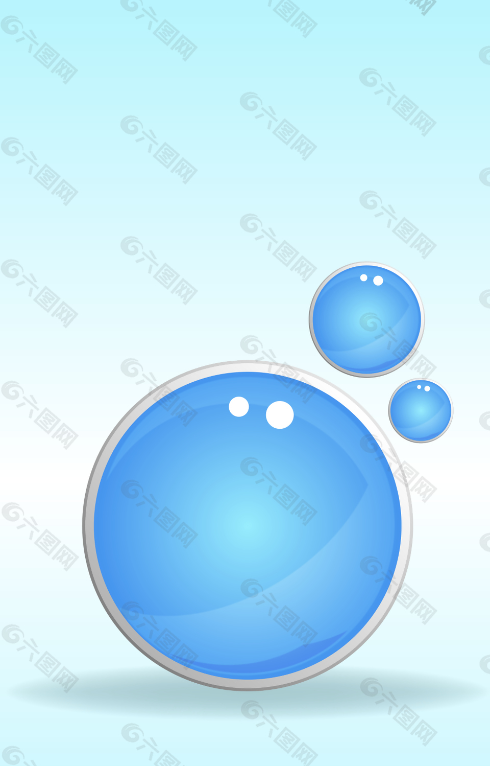 蓝色立体圆球背景素材