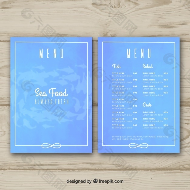 海鲜菜单模板