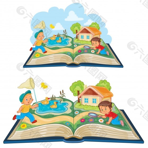 年轻的孩子们学习自然是一本打开的书