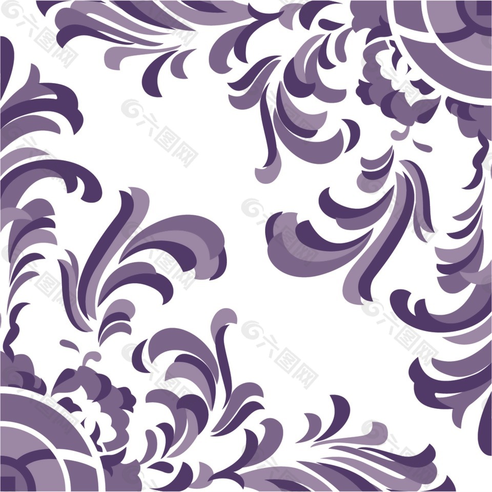 紫色花纹经典填充背景素材