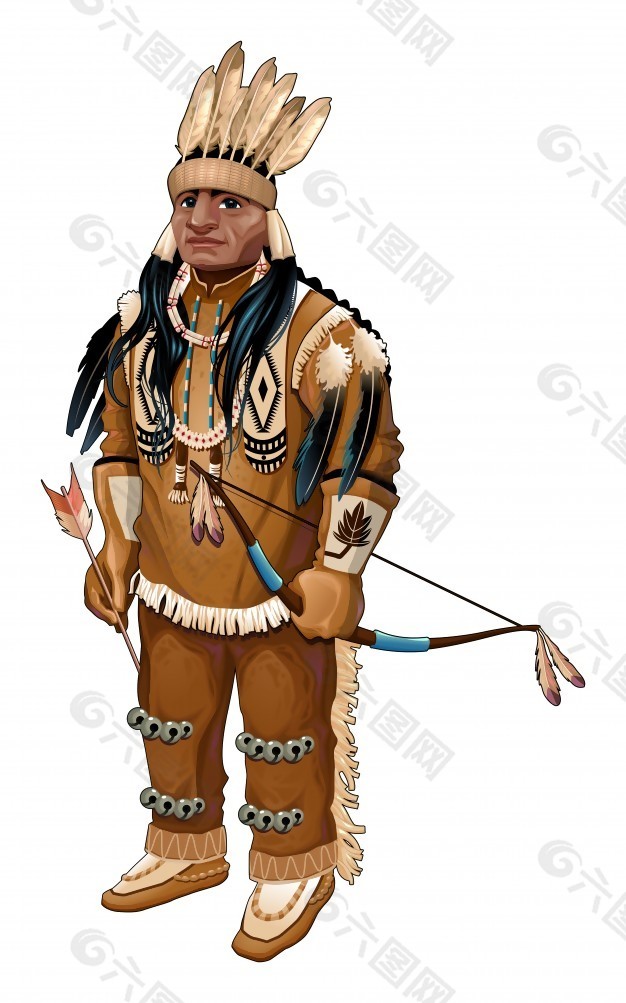 印第安人带着弓和箭的载体分离特性