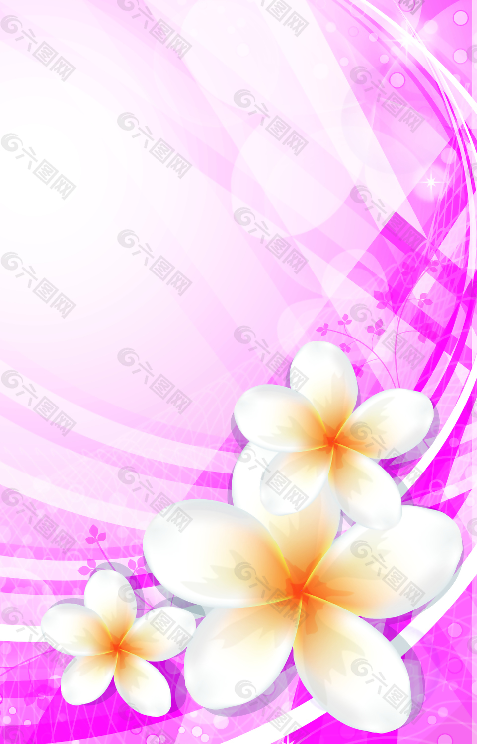 粉色线条花朵背景素材