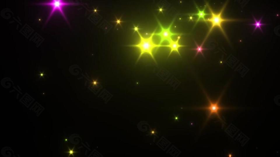彩色星光粒子背景循环视频素材