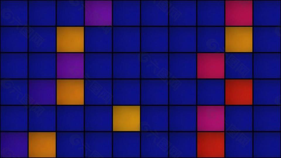 彩色格子方块变换视频素材