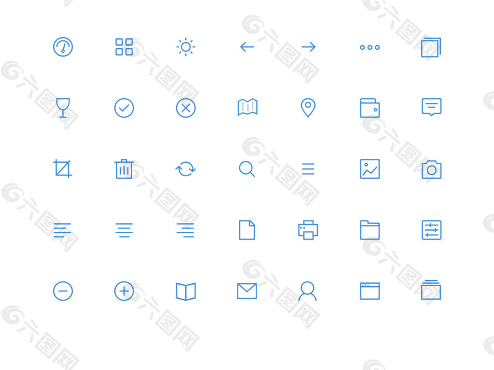 网页蓝色线条矢量icon图标设计