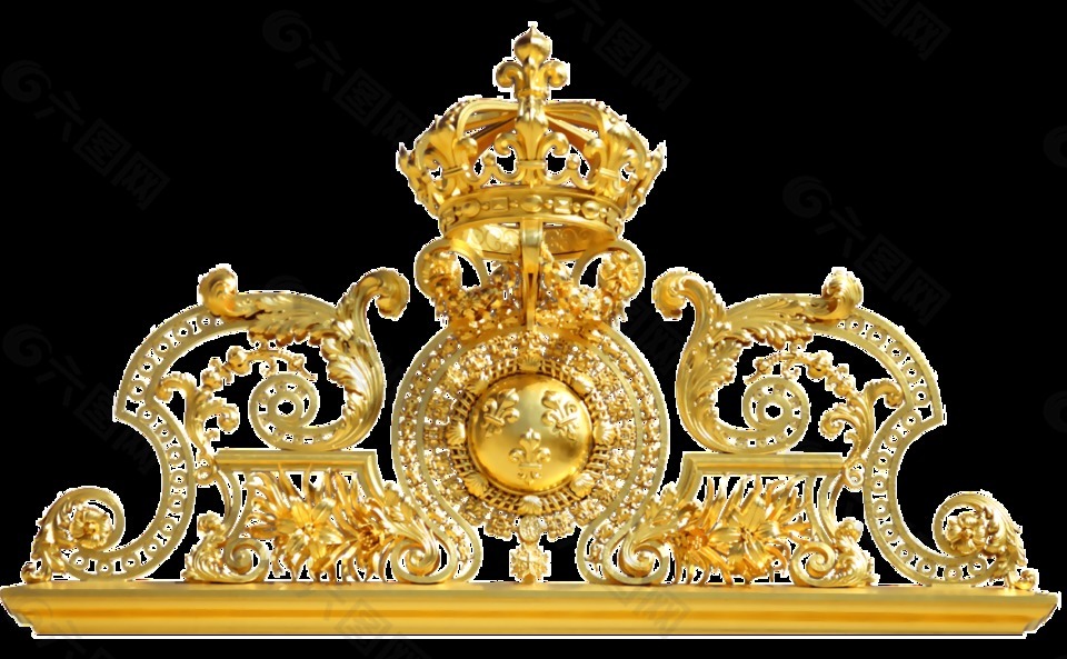 黄金皇冠透明装饰素材